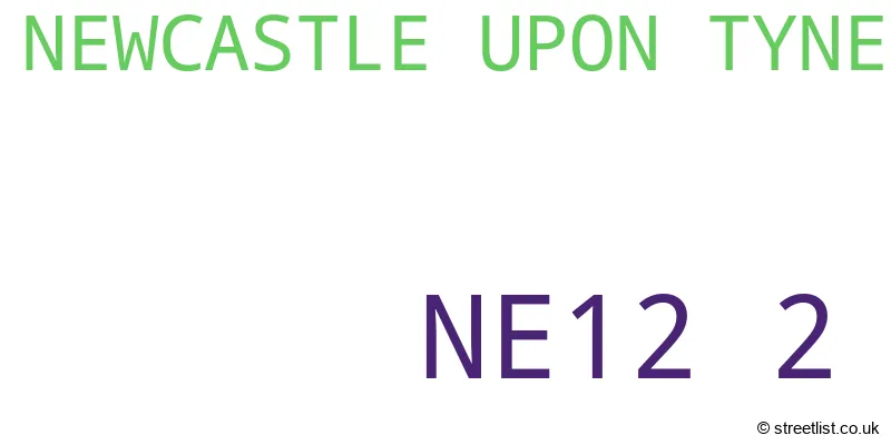 A word cloud for the NE12 2 postcode